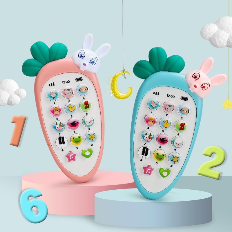 HIPPO LAND Mainan Ponsel Bayi / Mainan Handphonebayi /Telepon Pendidikan Awal dengan Lampu Musik 75