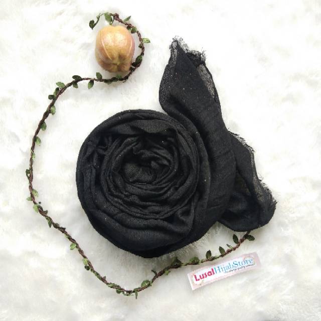 Pashmina kusut rawis BLACK