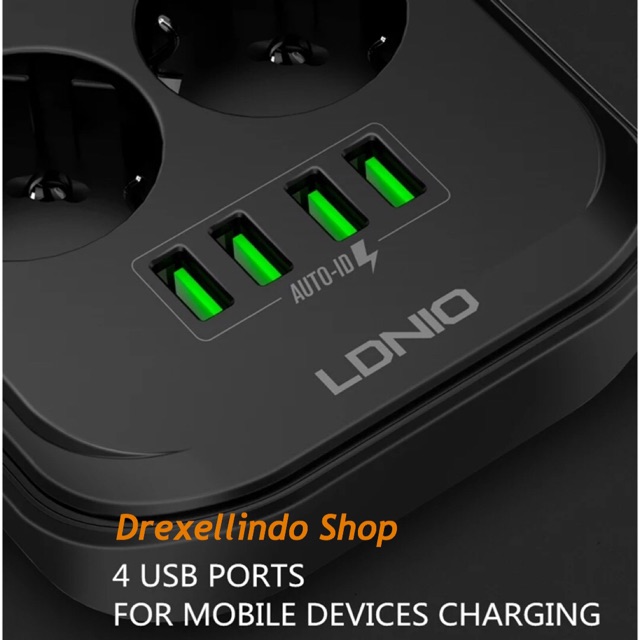 Original LDNIO Power Socket 3 USB 6 Sockets Combo Stop Kontak SE6403