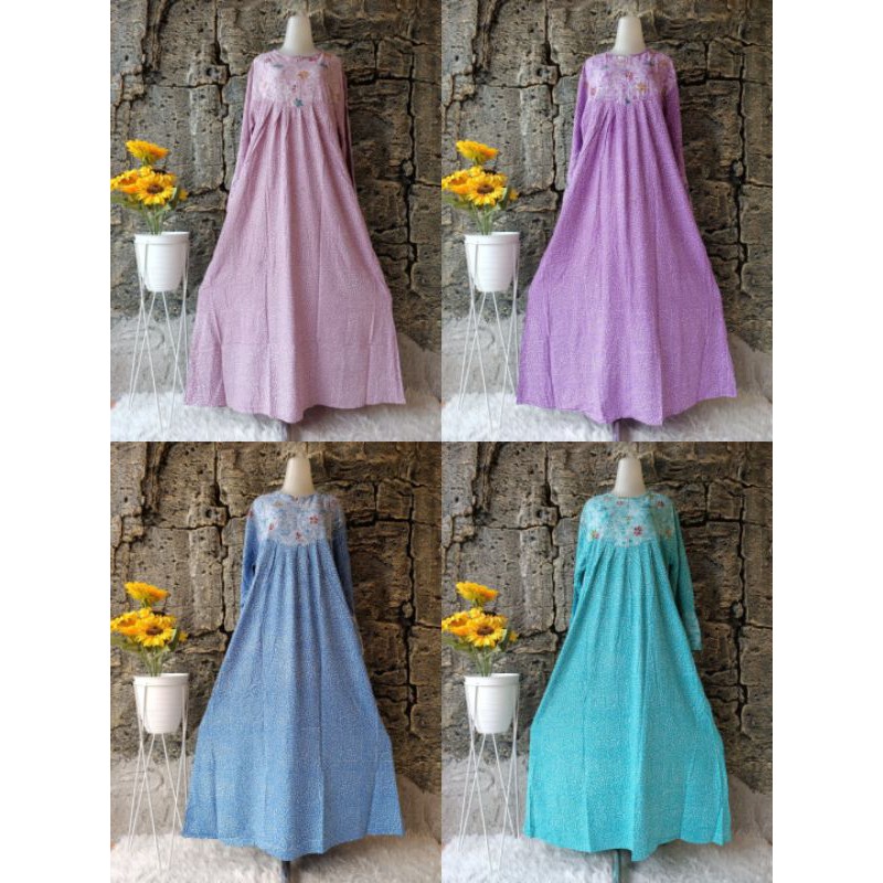 Gamis Syari Motif Batik Sahara Homey Dress Bahan Rayon Candi Mekar