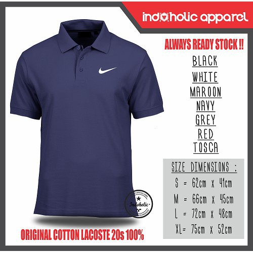 (HOT ITEM) Kaos kerah Polo shirt pria, bahan Cotton Lacoste Pique (COTTON) size S, M, L, XL -Troy.co