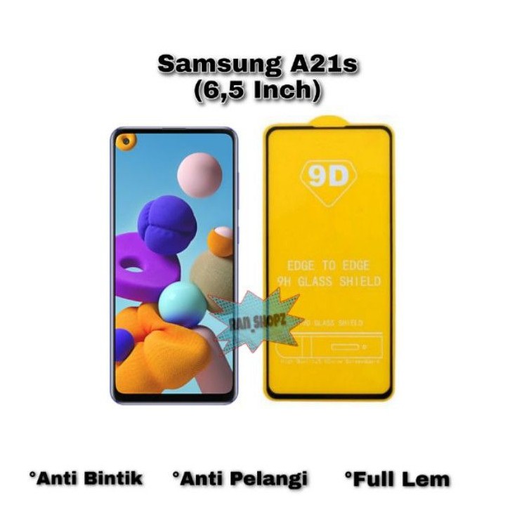 Tempered Glass 5D Samsung A21s 2020 Full Cover & Full Glue HITAM