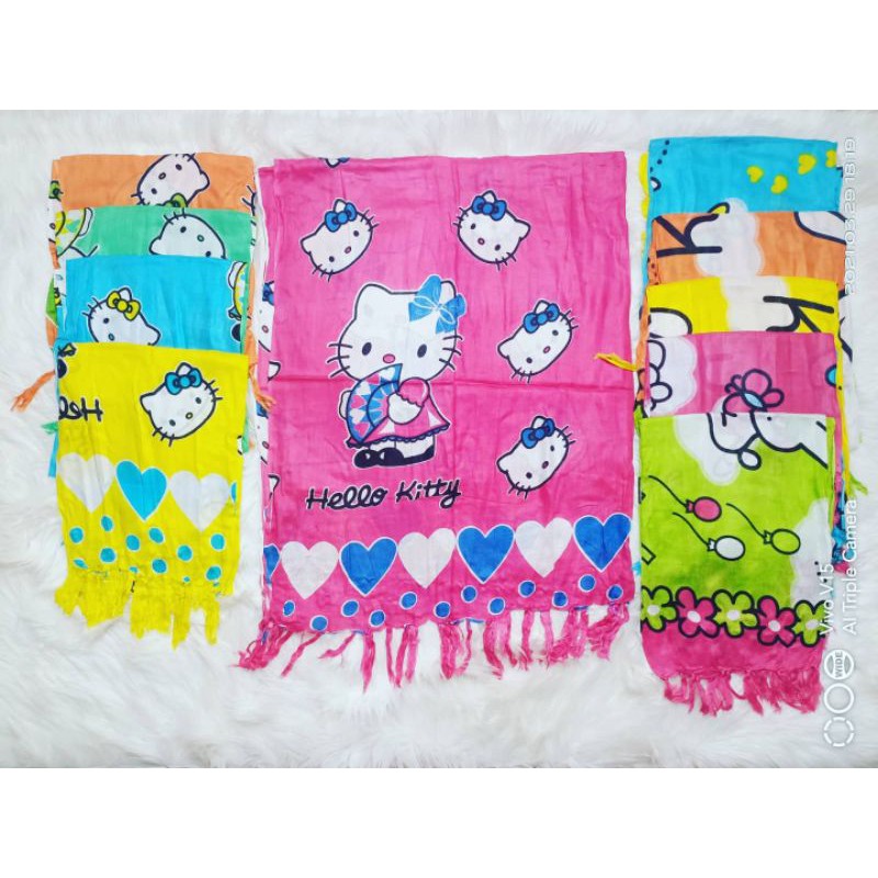 W&W FASHION. KAIN PANTAI BALI GAMBAR HELLO KITTY