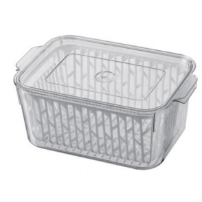 BAITII STORAGE - NYU KOTAK PENYIMPANAN BUAH SAYUR KULKAS DENGAN SARINGAN TRANSPARAN / FRIDGE STORAGE ACRYLIC FOR FOOD PREP MIZU MINIMALIS-NYU - 6185