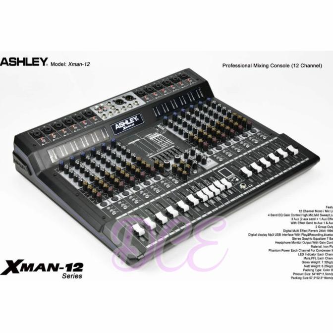Mixer Audio ASHLEY XMAN12 XMAN 12 12Channel USB Bluetooth Original
