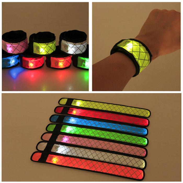 Mainan Gelang Slap Band Bahan Nilon Dengan Lampu LED Untuk Anak