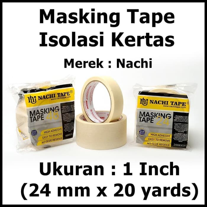 Lakban kertas masking tape Nachi 1 inch (24 mm x 20 yards)