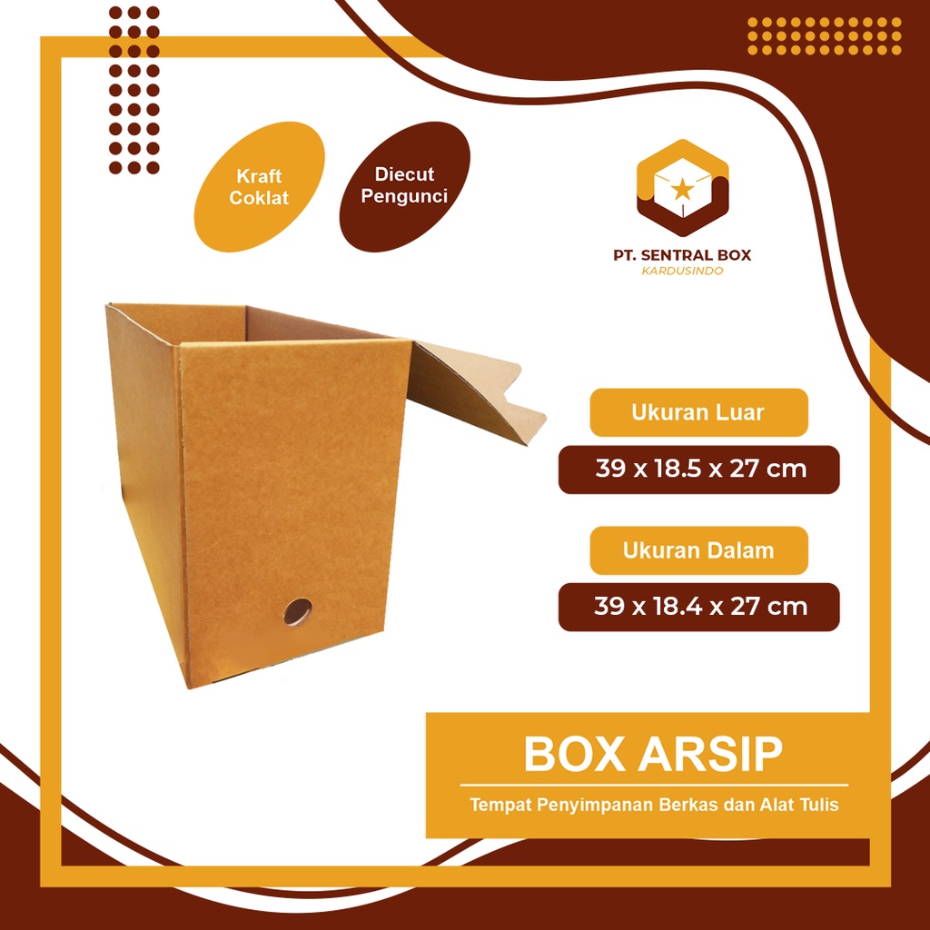 BOX ARSIP/ BOX FILE Ukuran 39 x 19 x 29 cm Kardus untuk berkas box arsip kantor - bisa custom tulisa