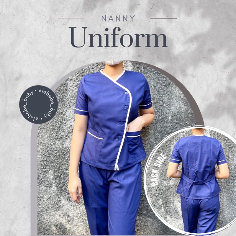 Baju Suster LIS POLOS / Baju Baby Sitter / Seragam Suster / Nanny Uniform / Seragam Nanny / Seragam 
