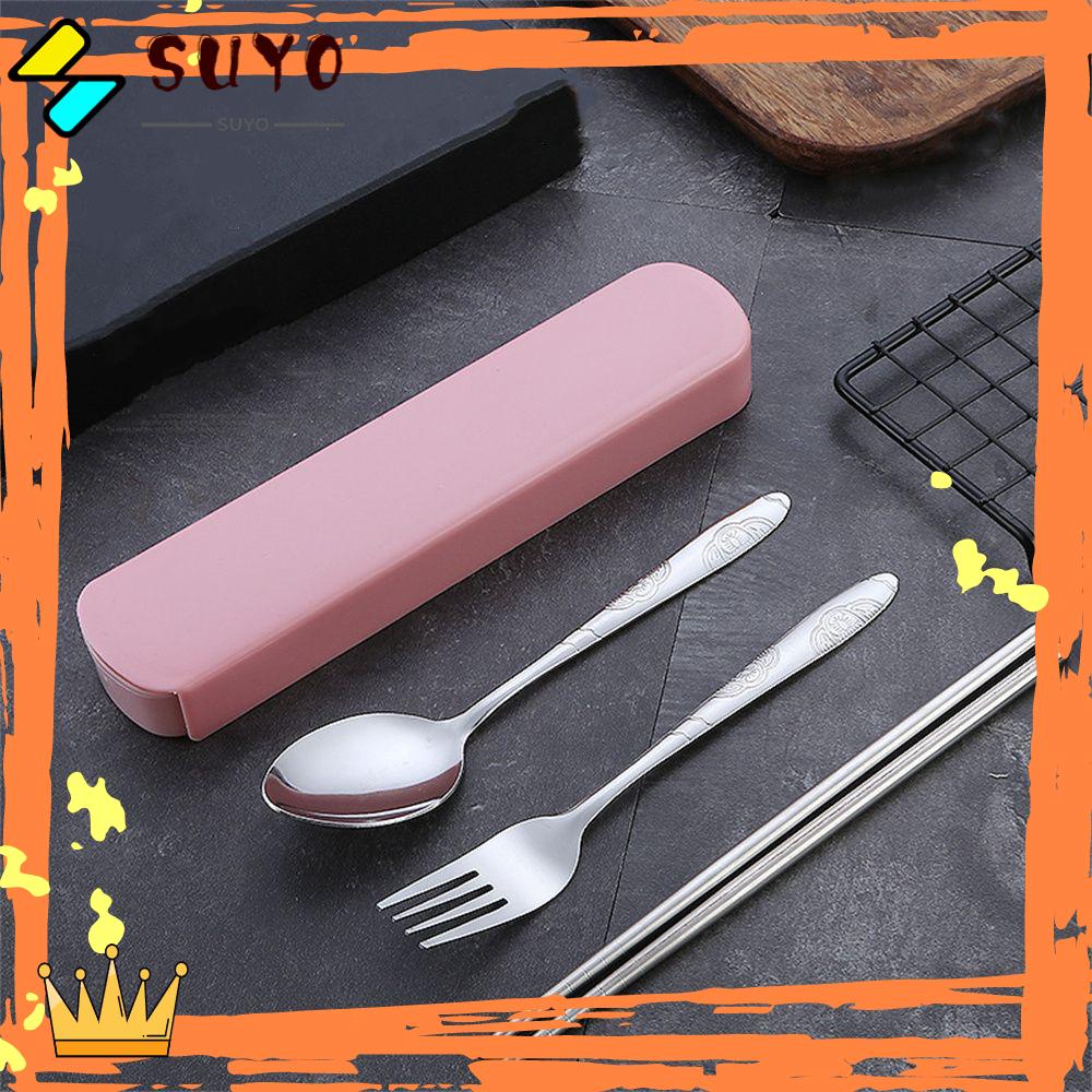 Suyo 3PCS / Set Peralatan Makan Sendok Garpu Sumpit Portable Untuk Outdoor