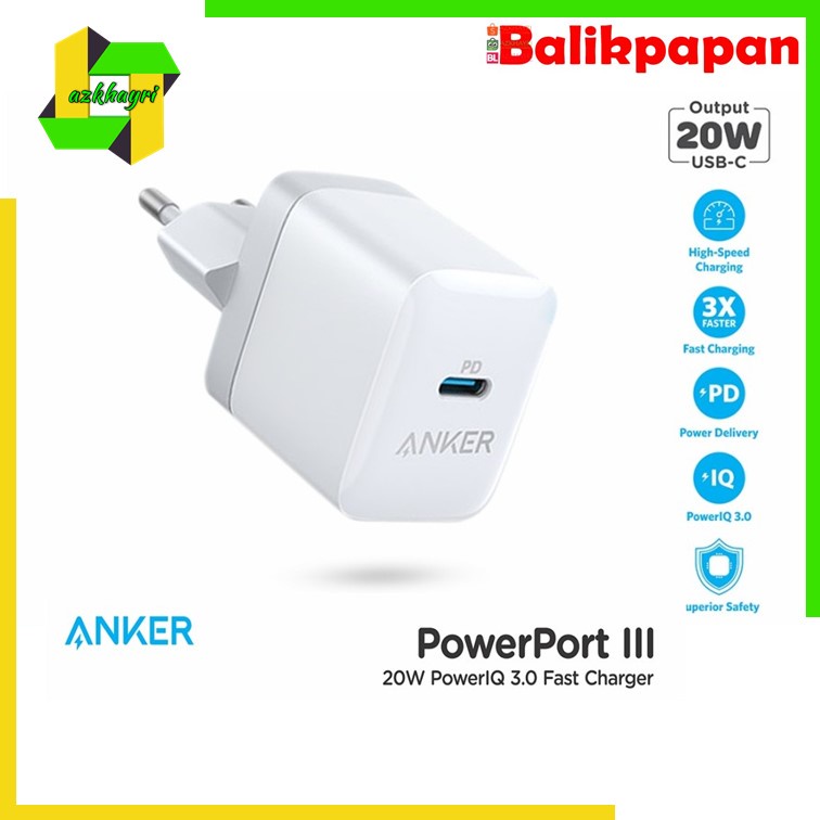 Wall Charger Anker PowerPort III 20W PD Android Iphone Type C