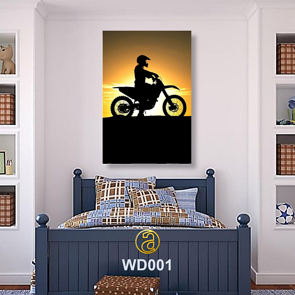 arcamas - Poster kayu pajangan dinding motor cross bingkai MDF 20x30 cm | Hiasan dinding motor trail