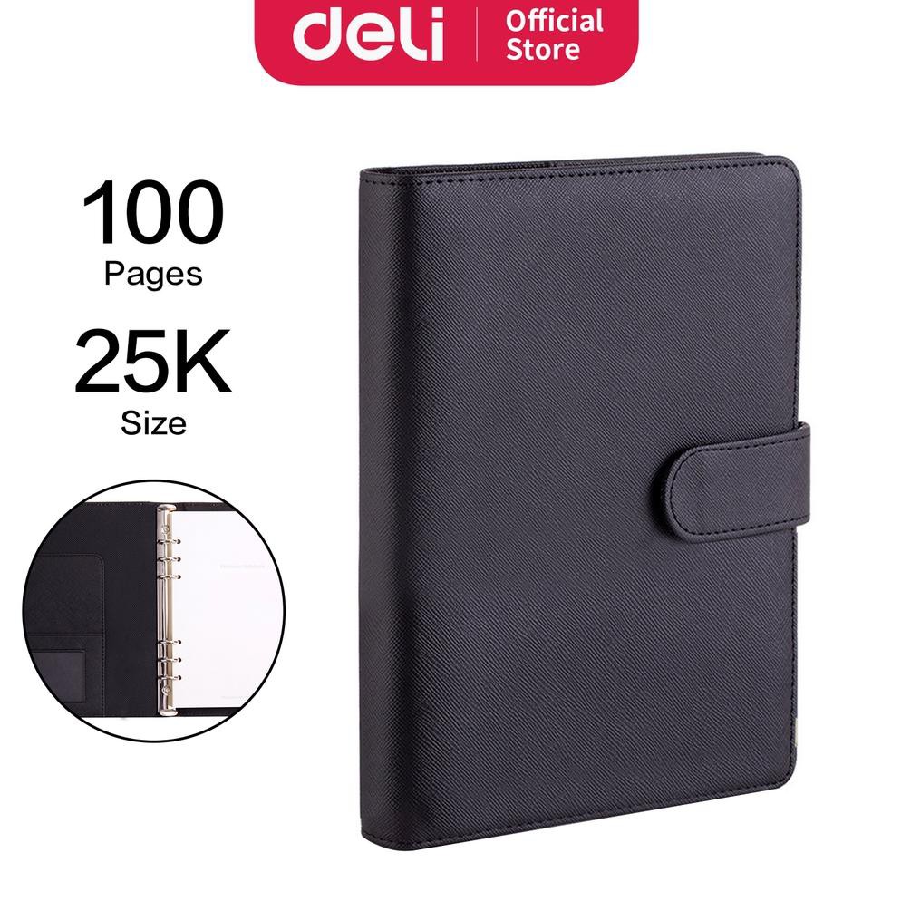 

yT1Code Deli Loose-leaf Notebook Buku Catatan 25K 210x145mm 100 Lembar Warna Coklat Hitam 3151(H8E6)