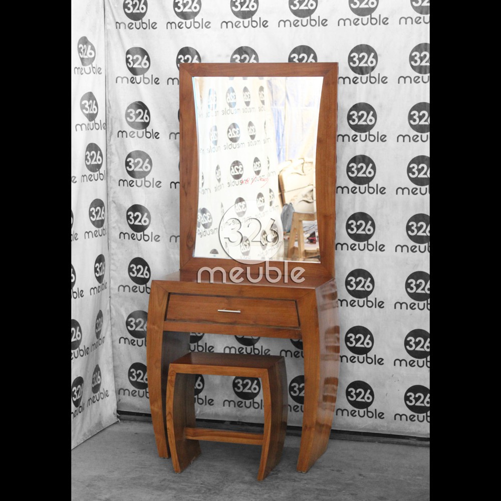 Meja Rias Minimalis - Tolet Minimalis Lengkung - Meja Kaca Minimalis