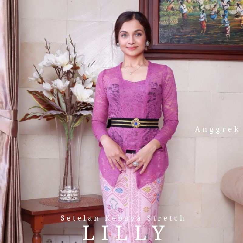 Setelan Kebaya Kutubaru Lengan Panjang Stretch Lilly