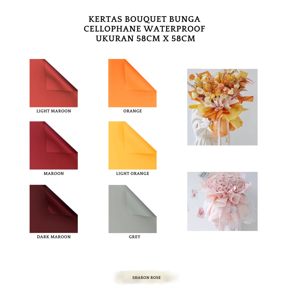 

FLOWER WRAPPING / KERTAS BUKET BUNGA / FLOWER WRAP CELLOPHANE WATERPROOF / PLAIN 02