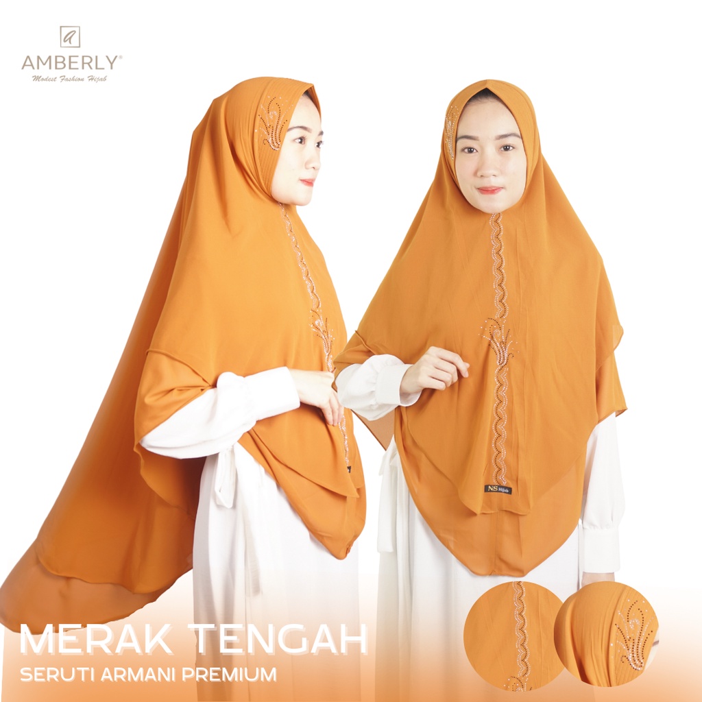 AmberlyHijab Merak Hijab Instan Seruti Bahan Ceruty Armani Premium