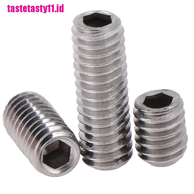 Set 50 Pcs Sekrup Hex Socket Tanpa Kepala Bentuk Cekung Bahan Stainless Steel M3 M4