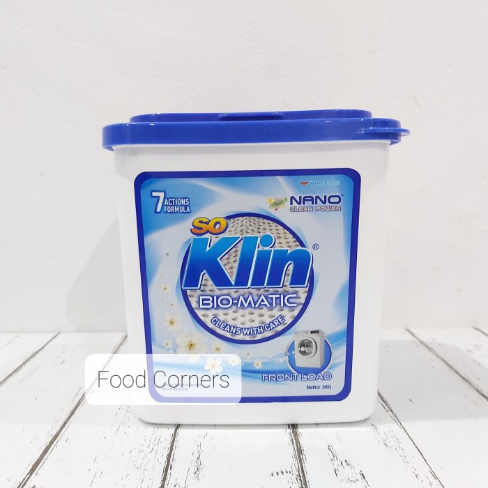 So Klin Bio Matic Front Load BIRU 3kg / Deterjen Bubuk Bukaan Depan