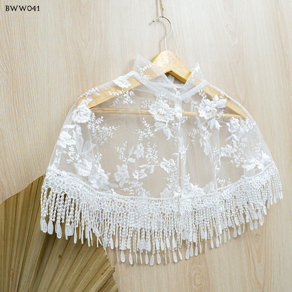 [READY STOCK] PAKAIAN PESTA WANITA LACE BOLERO PENGANTIN RENDA PUTIH BWW041