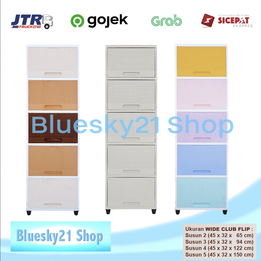 WIDE CLUB FLIP 5 SUSUN / LEMARI PLASTIK WIDE CLUB FLIP 5 SUSUN / LEMARI SERBAGUNA CLUB MURAH / LEMAR