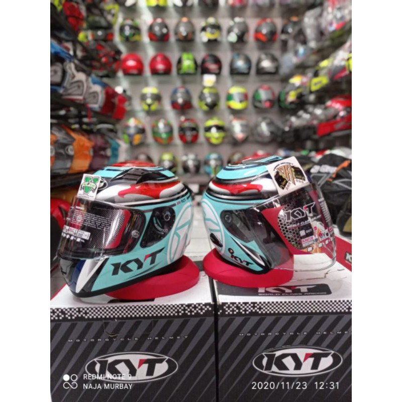 HELM COUPLE KYT R10 PLUS KYT KYOTO AQUAMARINE