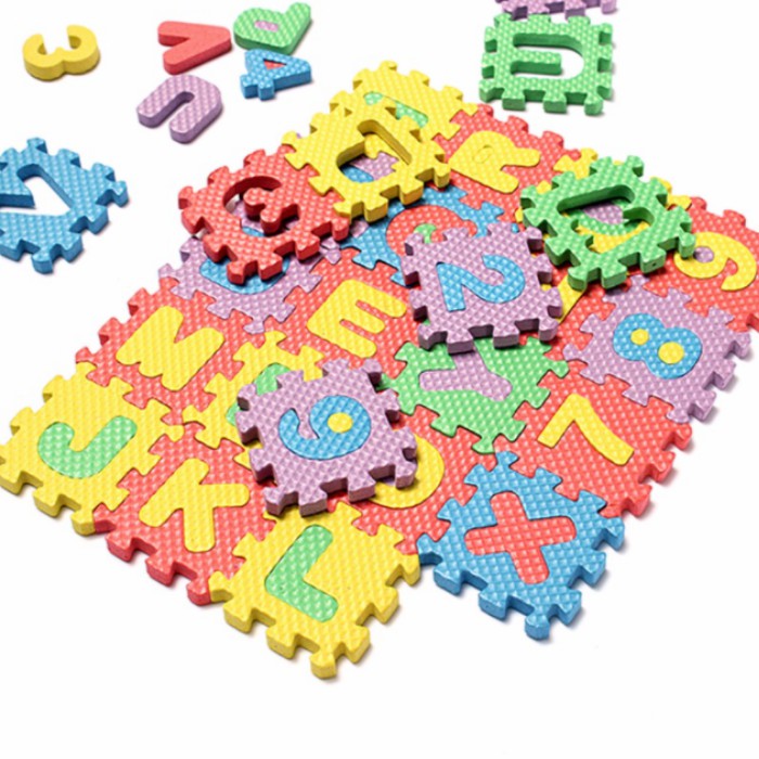 JinWaWa EvaMat Puzzle Building Block Alphabet Angka Mainan Anak