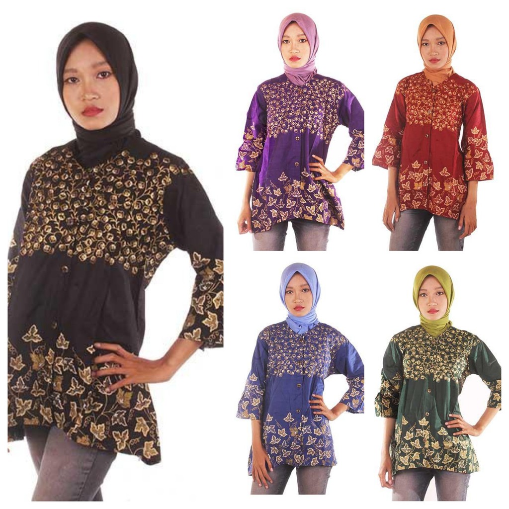 Blouse Batik I Baju Batik Wanita I Blouse Baju Batik Wanita Safira (Bisa Seragam)