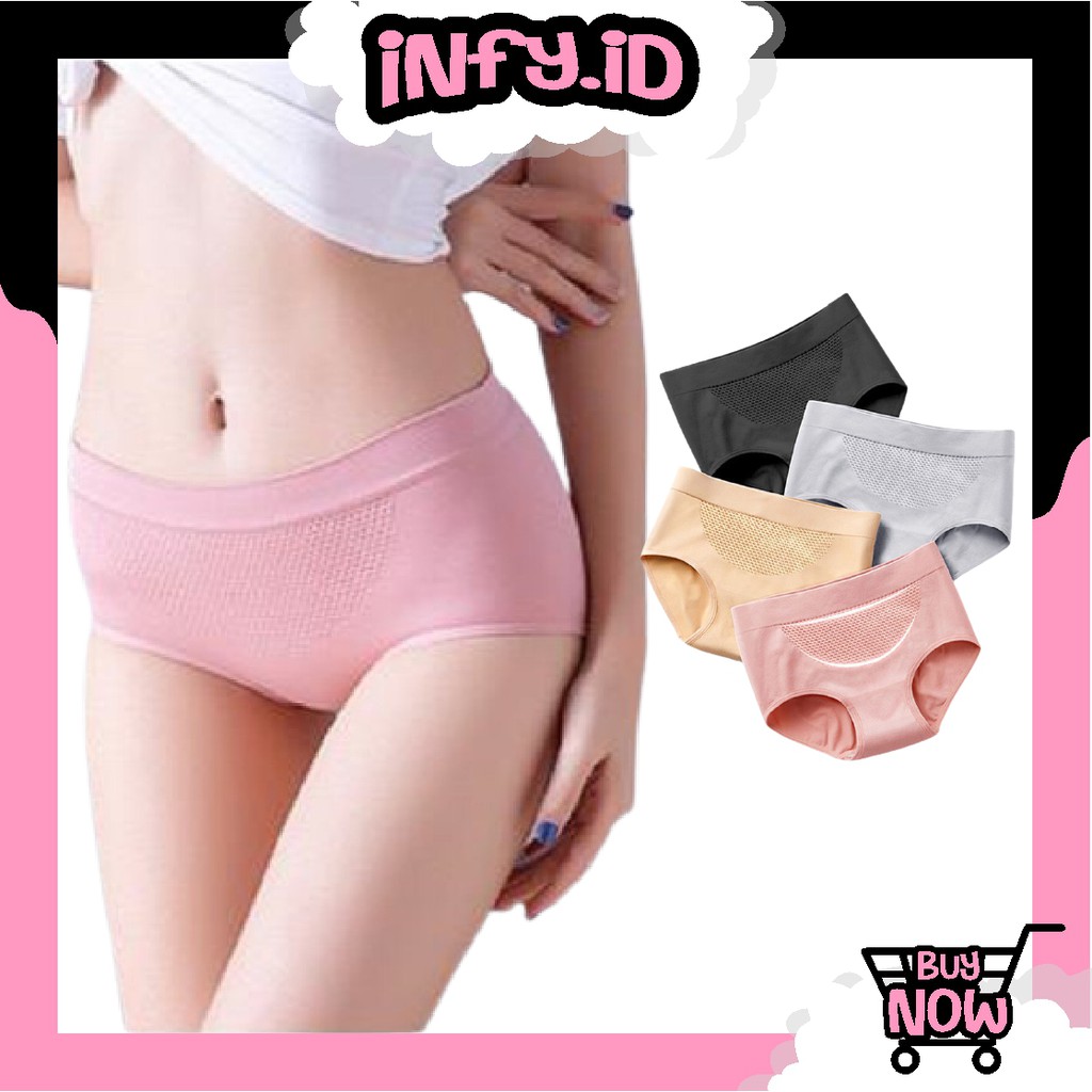 Celana Dalam Wanita Sutra Mulus Seamless 3D Underwear Menstruasi Seksi CD Fashion B017 Import Murah