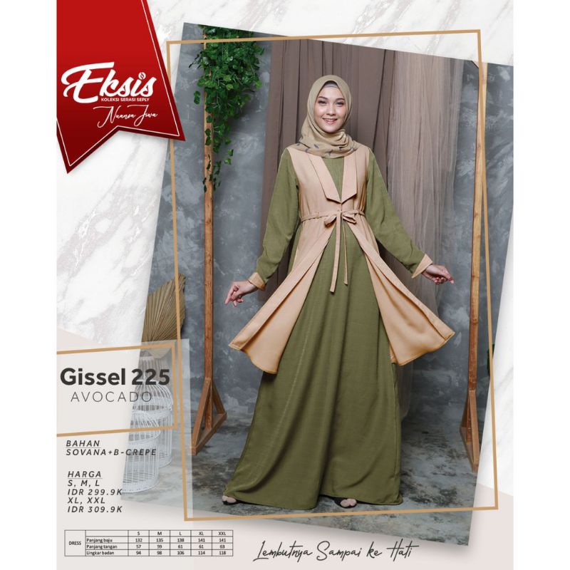 Baju Gamis Terbaru Jumbo SEPLY GISSEL 225 AVOCADO ORIGINAL || Terlaris Distributor Bekasi