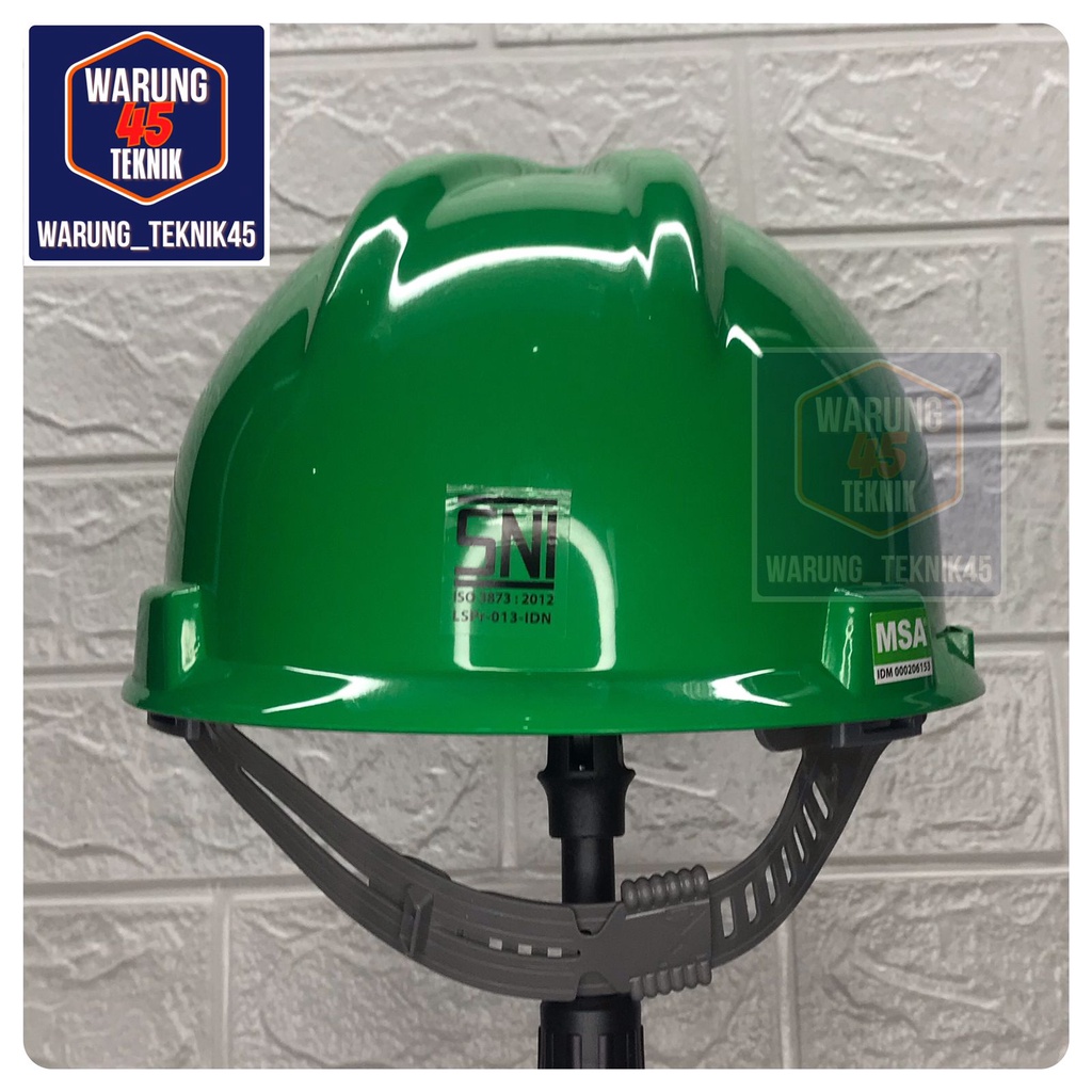 HELM PROYEK SAFETY V GUARD MERK MSA SNI LOKAL SUSPENSI STANDARD - HIJAU