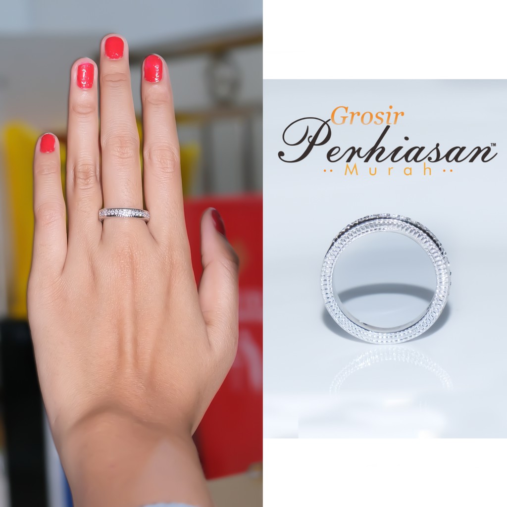 TERLARIS Cincin Xuping Perak Bermotif Polos Mewah  (BISA COD)