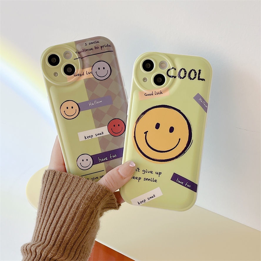 Soft Case Silikon Desain Smiley Face Untuk Apple IPhone 12 13 11 Pro Max X Xs Max Xr Kkhy