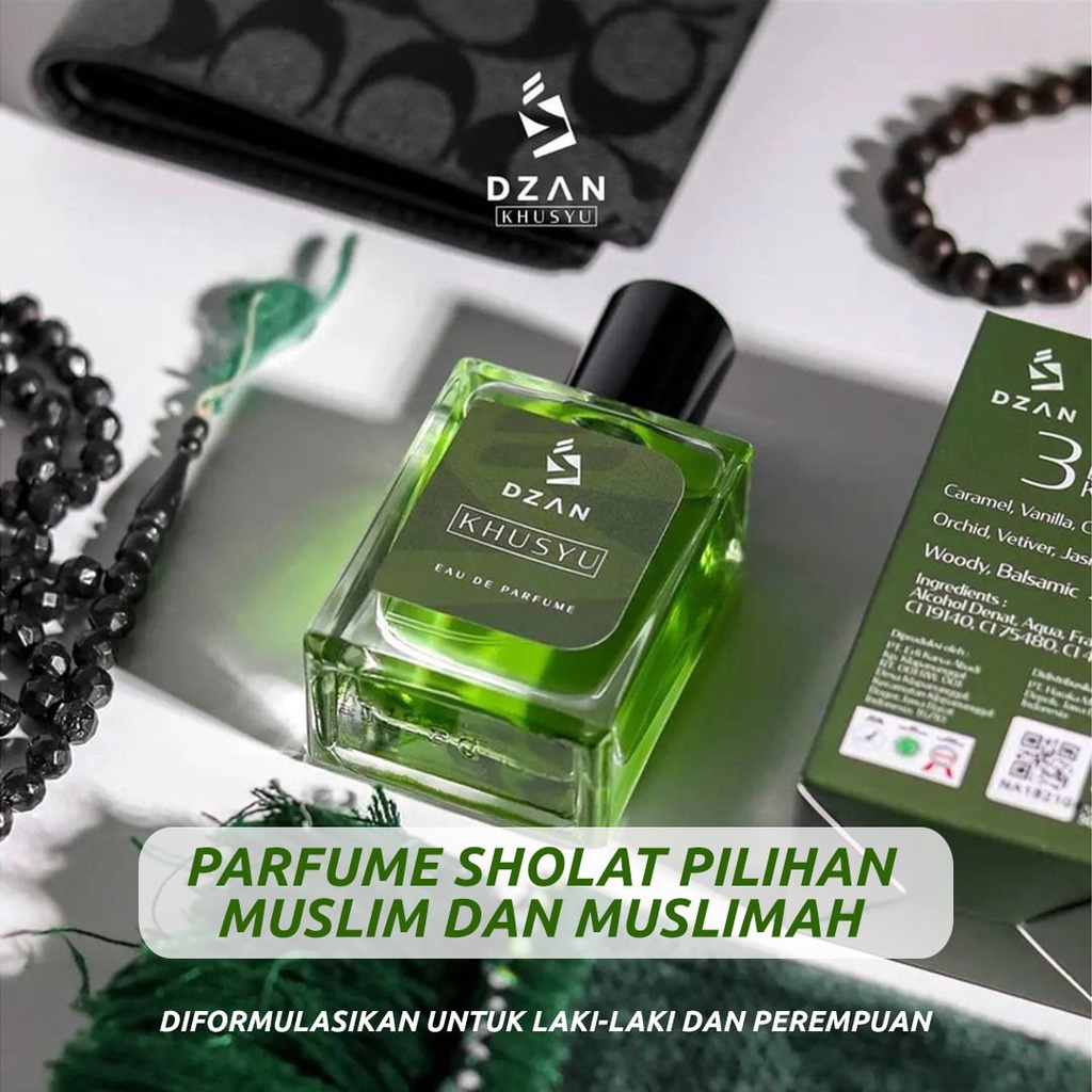 Parfum EDP Dzan Khusyu 50 ml Halal &amp; Tahan Lama untuk Pria dan Wanita