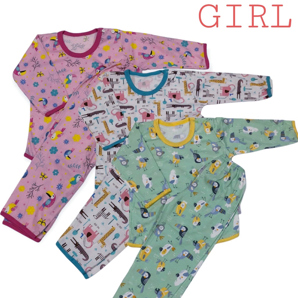 Little Queen Setelan Panjang Baju Tidur Bayi SML XL XXL