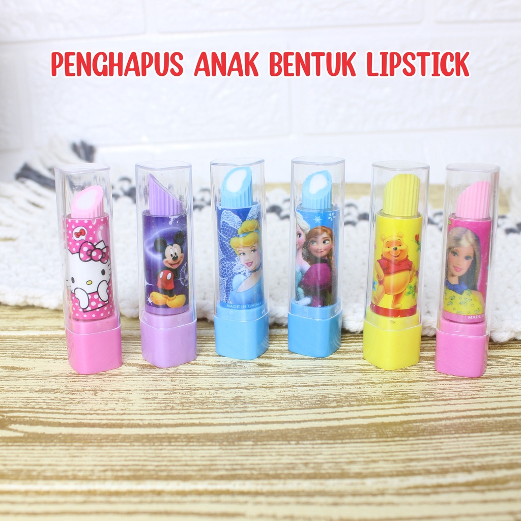 

Penghapus Model Lipstik Karakter Perlengkapan Alat Tulis Lucu Warna Warni