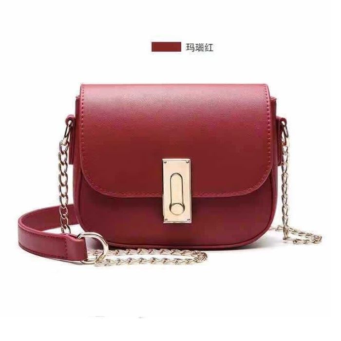 BJ210471 - BLACK/BROWN/GRAY/RED - TAS SLEMPANG SALE TAS WANITA TALI RANTAI TAS WANITA FASHION IMPORT MODIS ELEGAN TERMURAH TERLARIS TERBARU BAGSTORE JAKARTA TAS BATAM JTF10471