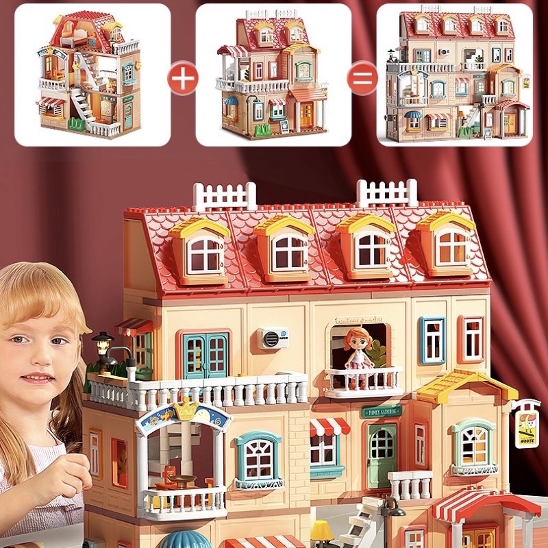 feelo building blocks genius architect villa playhouse diy dollhouse