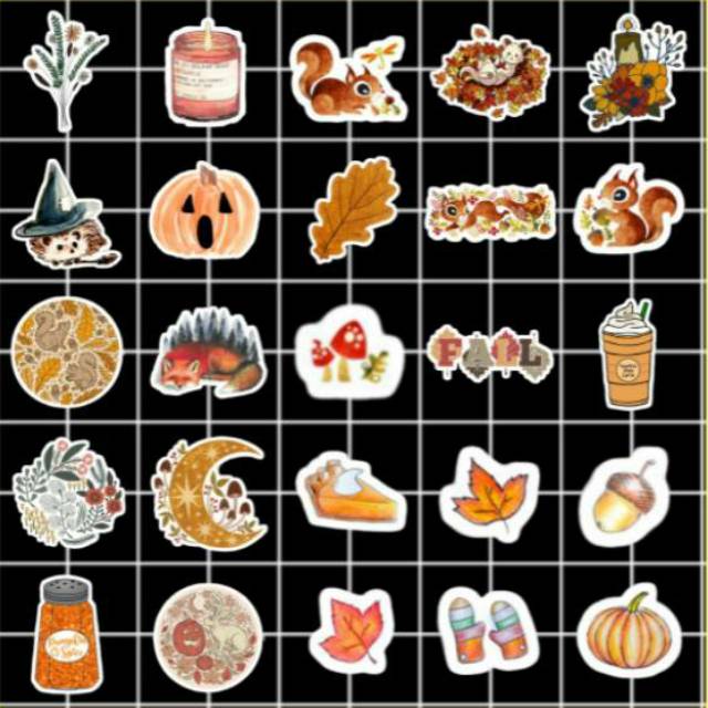 

Aesthetic Sticker (fall) || waterproof || 25pcs || printjunkiez