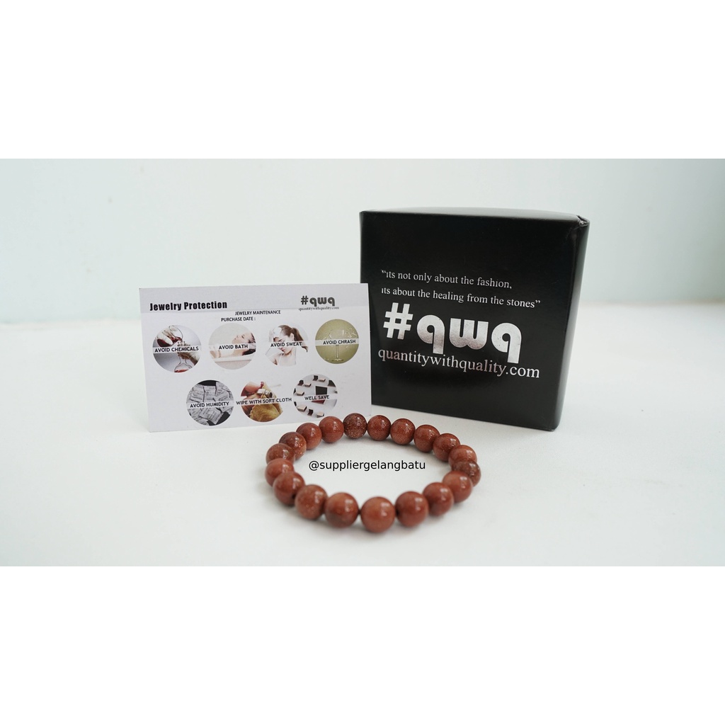 gelang tangan pasir emas coklat batu alam akik gold sand stone brown