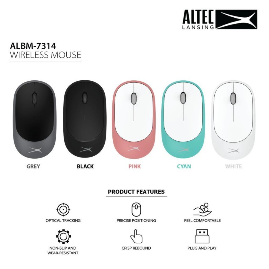 Mouse Wireless Altec Lansing ALBM-7314 Silent |Altec ALBM7314