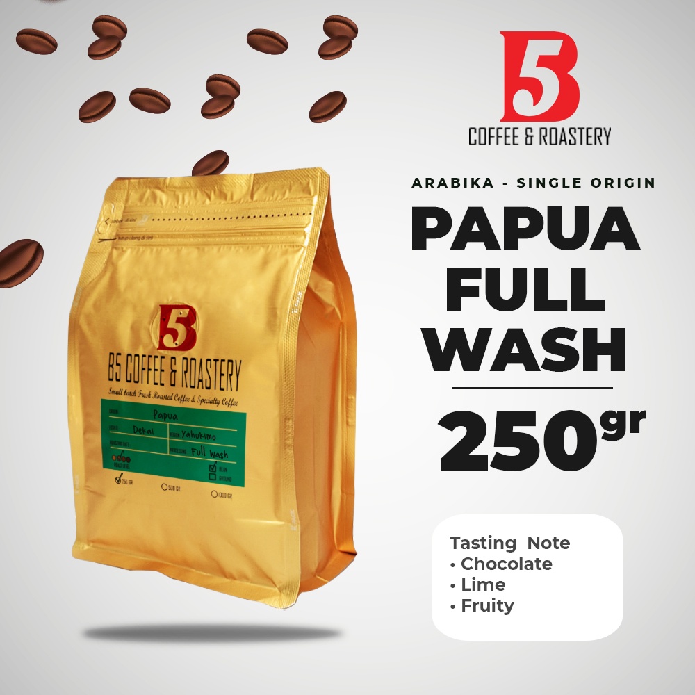 

Kopi Arabika Papua Full Wash | Medium Roast 250 gr | B5 Coffee