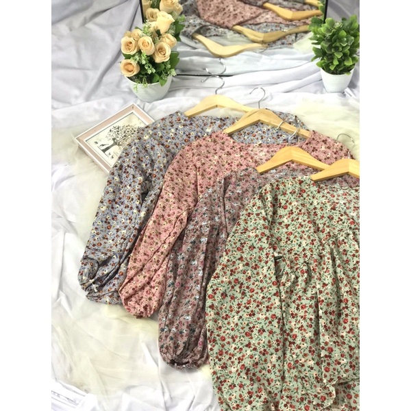 SESA BLOUSE / BLOUSE KOREA / ATASAN WANITA MODEL KOREA / FLORAL BLOUSE / BLOUSE MOTIF BUNGA