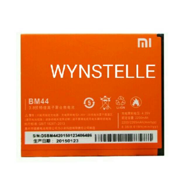 Baterai Batre Batrei XIAOMI REDMI 2 - Redmi 2S - Redmi 2 Prime BM44 ORIGINAL Model BM-44 BM 44