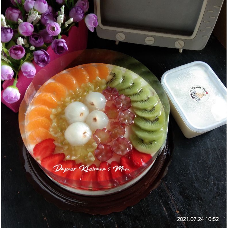

Puding ultah buah 3 layer