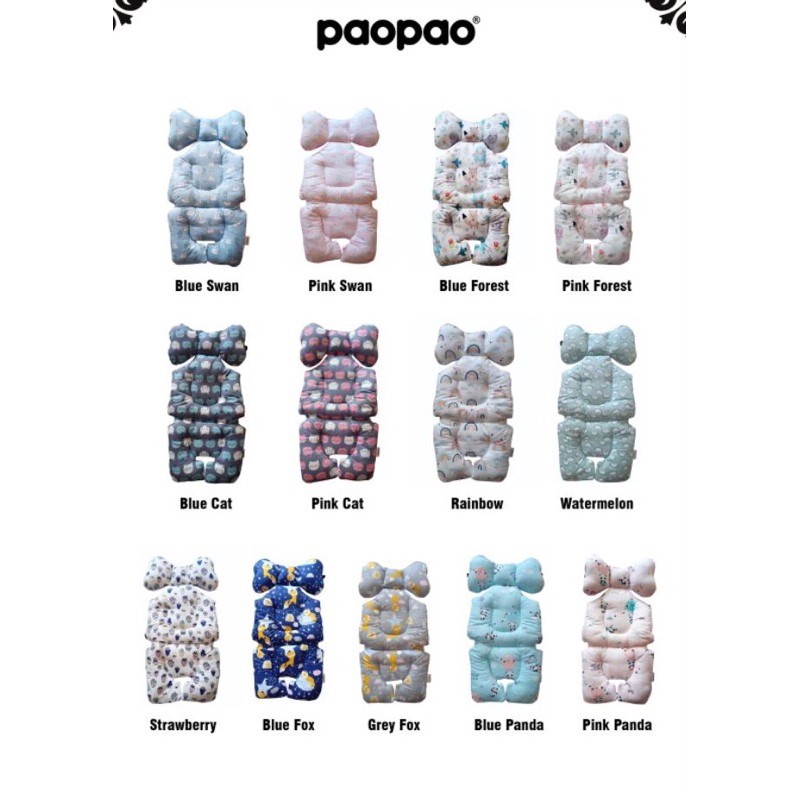 PAOPAO STROLLER LINER/ ALAS STROLLER / empuk / alas stroller dengan bantalan butterfly / sirkulasi udara