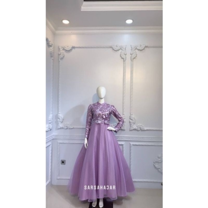 dress ungu lilac