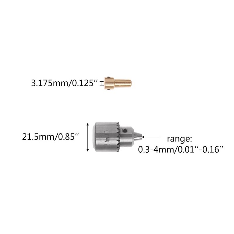 4Pcs Mata Bor Micro Motor Chuck 0.3-4mm dengan Shaft Connector Rod Ukuran 3.17mm