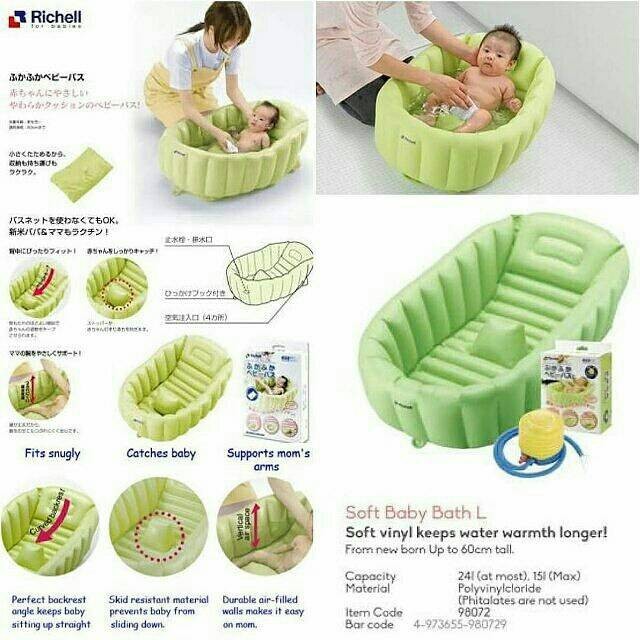 Richell Soft Baby Bath L Tempat Mandi Bayi Karet free pompa 98072