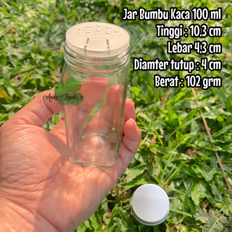 Botol Bumbu KACA 100 ml Lada Gula Garam Penyedap Rasa